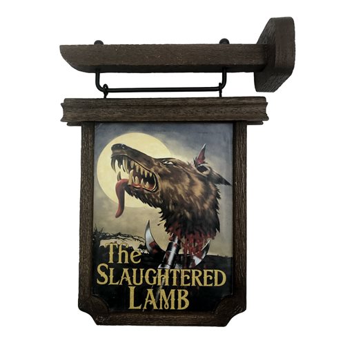 An American Werewolf in London Slaughtered Lam Pub Sign Scaled Prop Replica