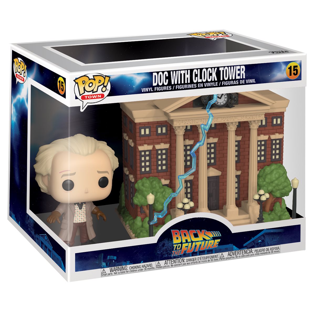 Back To The Future Doc With Clock Tower Pop Town