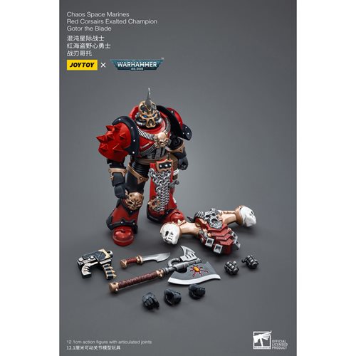Joy Toy Warhammer 40,000 Chaos Space Marines Red Corsairs Exalted Champion Gotor the Blade 1:18 Scal