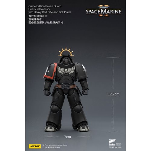 Joy Toy Warhammer 40K Space Marines Game Edition Raven Guard Intercessor Bolt Rifle & Pistol 1:18 Sc