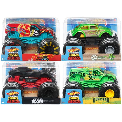 Hot Wheels Monster Trucks 1:24 Scale 2023 Mix 11 Vehicle Case of 4