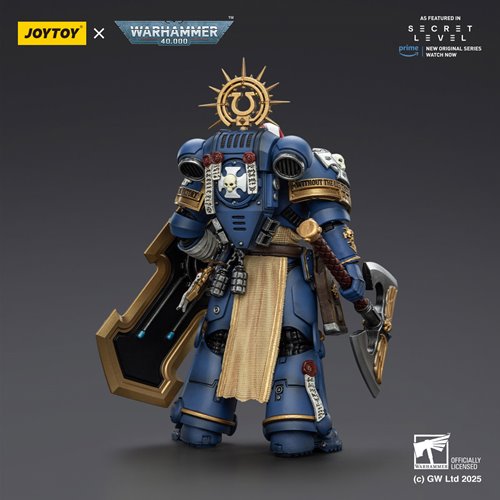 Joy Toy Warhammer 40,000 Ultramarines Metaurus with Power Axe, Stormshield and Plasma Pistol 1:18 Sc