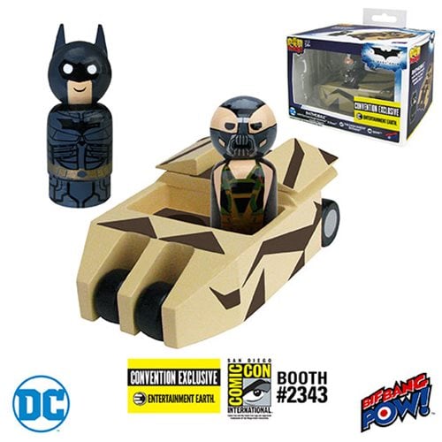 Batmobile Tumbler Camouflage with The Dark Knight Batman and Bane Pin Mate Wooden Figure Set - Convention Exclusive