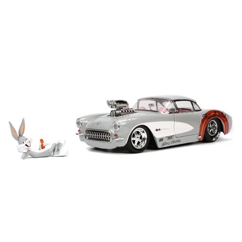 Looney Tunes Hollywood Rides 1956 Chevrolet Corvette with Bugs Bunny Figure
