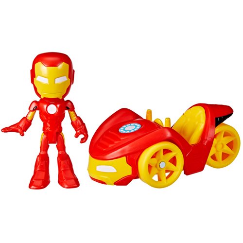 Spider-Man Spidey and His Amazing Friends Iron Man Action Figure and Iron Racer Vehicle