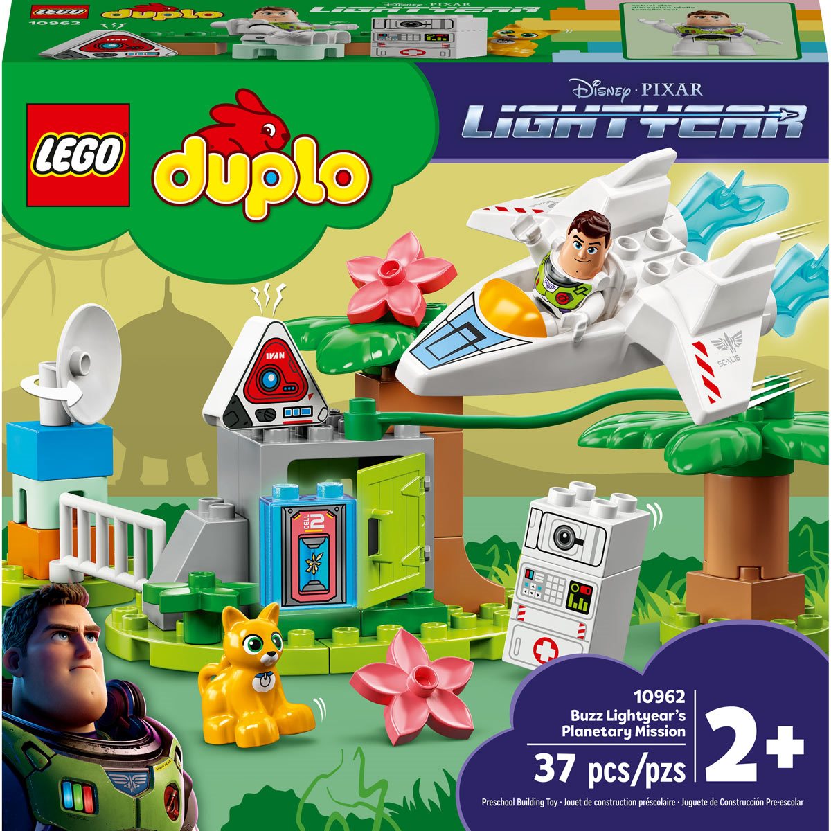LEGO DUPLO Disney y Pixar Buzz Lightyear's Planetary Mission 10962,  juguetes espaciales para niños y niñas de 2 años con nave espacial y figura  de