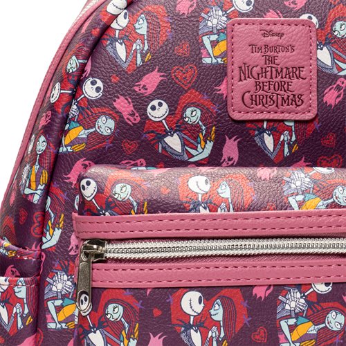 Nightmare Before Christmas Jack and Sally Hearts Mini-Backpack - Entertainment Earth Exclusive