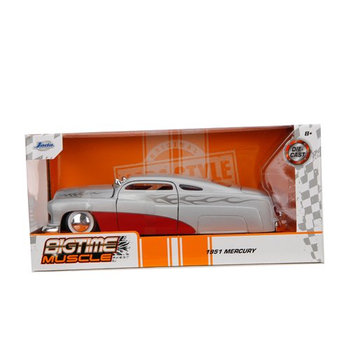 Bigtime Muscle 1951 Mercury Silver and Red 1:24 Scale Die-Cast Metal Vehicle