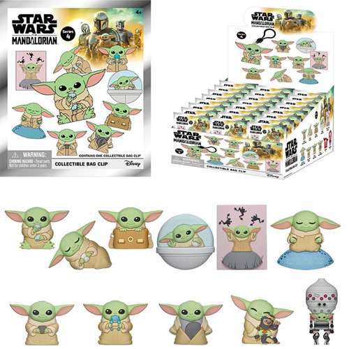 Star Wars: The Mandalorian Grogu 3D Foam Bag Clip Display Case of 24
