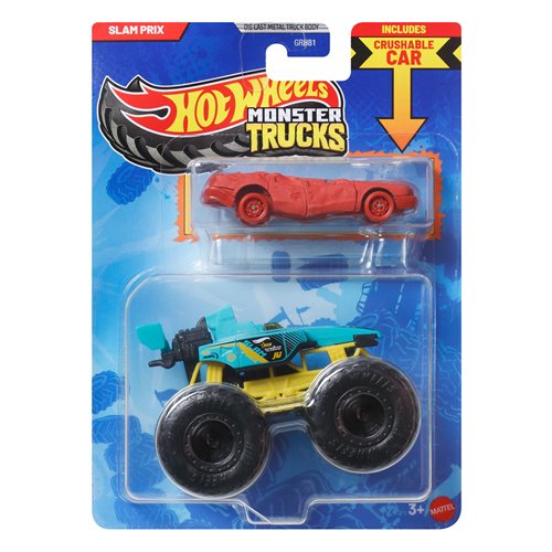 Hot Wheels Monster Truck Plus Car 1:64 Scale Vehicle 2-Pack 2026 Mix 1 Case of 8