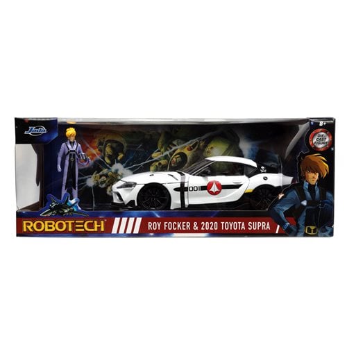 Robotech Hollywood Rides 2020 Toyota Supra 1:24 Scale Die-Cast Metal Vehicle with Roy Fokker Figure