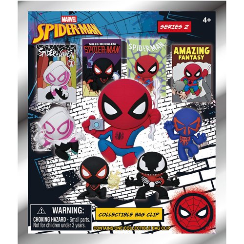 Spider-Man Classic Series 2 3D Foam Bag Clip Random 6-Pack