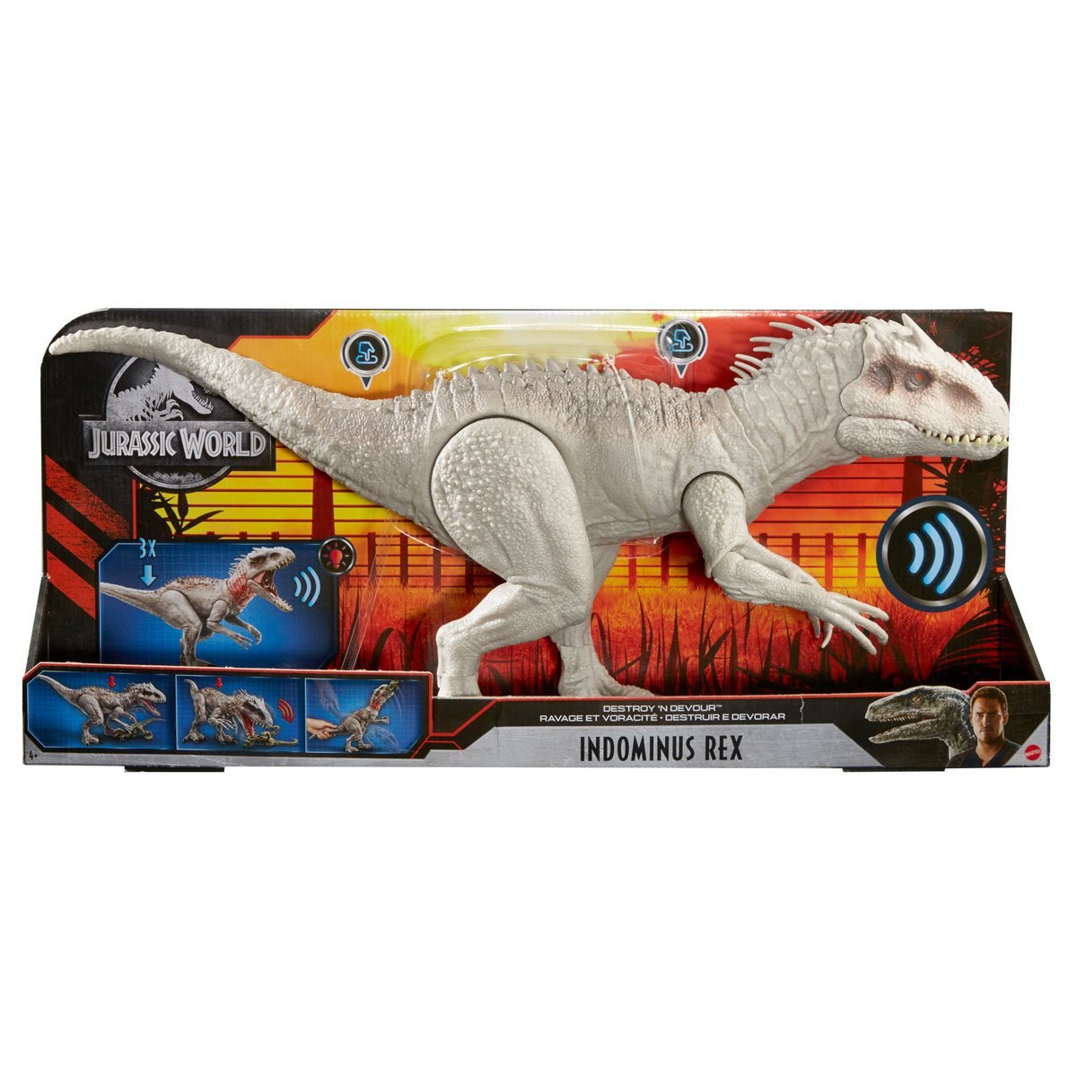 Jurassic World Destroy 'N Devour Indominus Rex Dinosaur Toy LED Sound Effects 