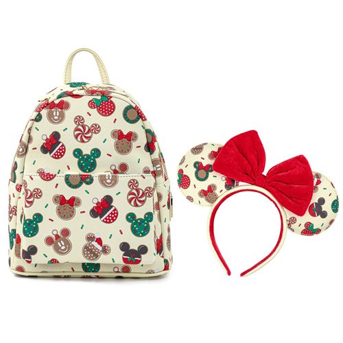 Mickey and Minnie Christmas Cookies Mini-Backpack with Matching Ears Headband