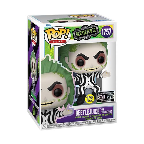 Beetlejuice on Tombstone Glow-in-the-Dark Funko Pop! Plus Vinyl Figure #1757 - Entertainment Earth E
