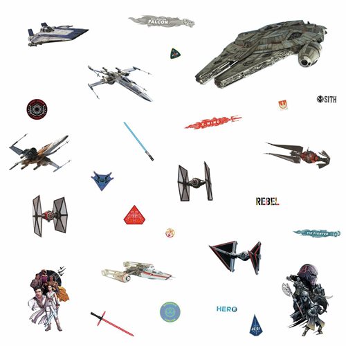 Star Wars Episode IX Galactic Ships Peel and Stick Wall Decals