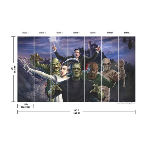 Universal Monsters Iconic Monsters Peel and Stick Wall Mural
