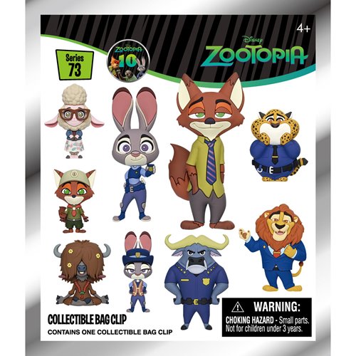 Zootopia 10th Anniversary Series 73 3D Foam Bag Clip Display Case of 24