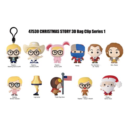 A Christmas Story 3D Foam Bag Clip Random 6-Pack