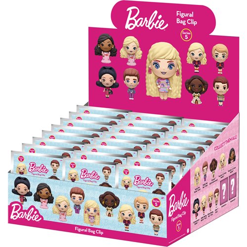 Barbie Series 5 3D Foam Bag Clip Display Case of 24