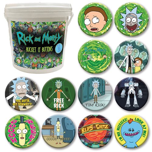 Rick and Morty 144-Piece Bucket o' Buttons