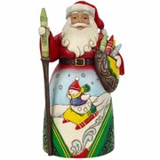 Crayola Santa with Sled Scene Wishing You a Colorful Christmas by Jim Shore Statue
