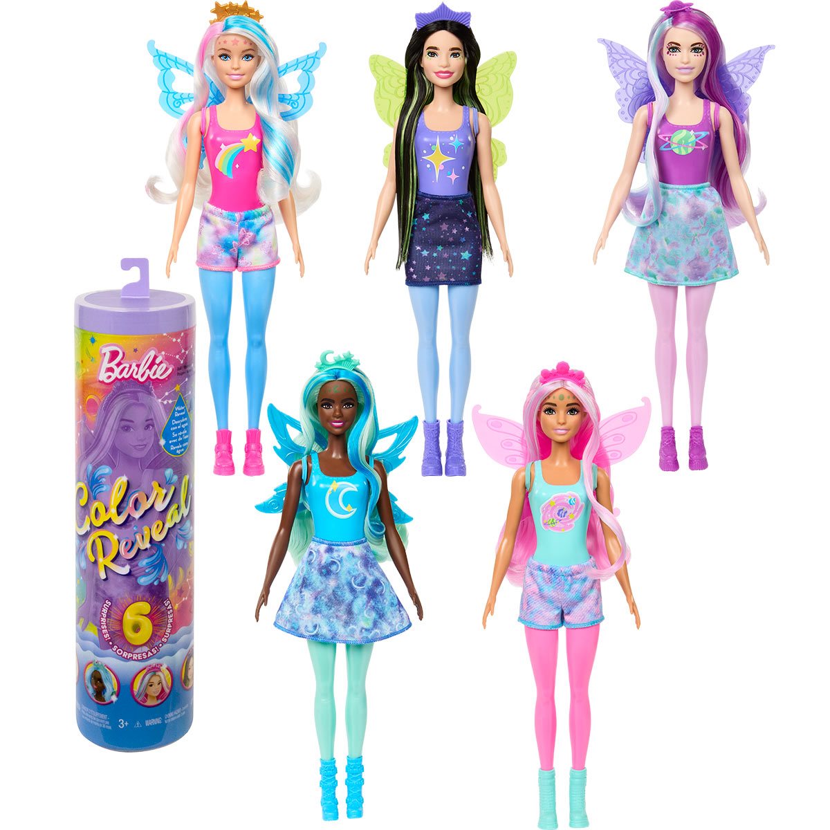 Buy Barbie Color Reveal Doll with 6 Surprises, Rainbow Galaxy Series-Style  May Vary