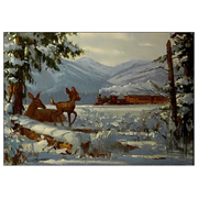 Bambi Winter Wonderland Canvas Giclee Print