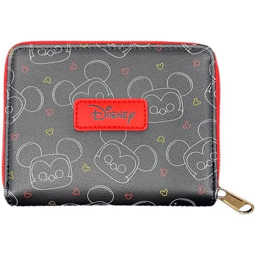 Disney Mickey Mouse Head Print Zip-Around Wallet