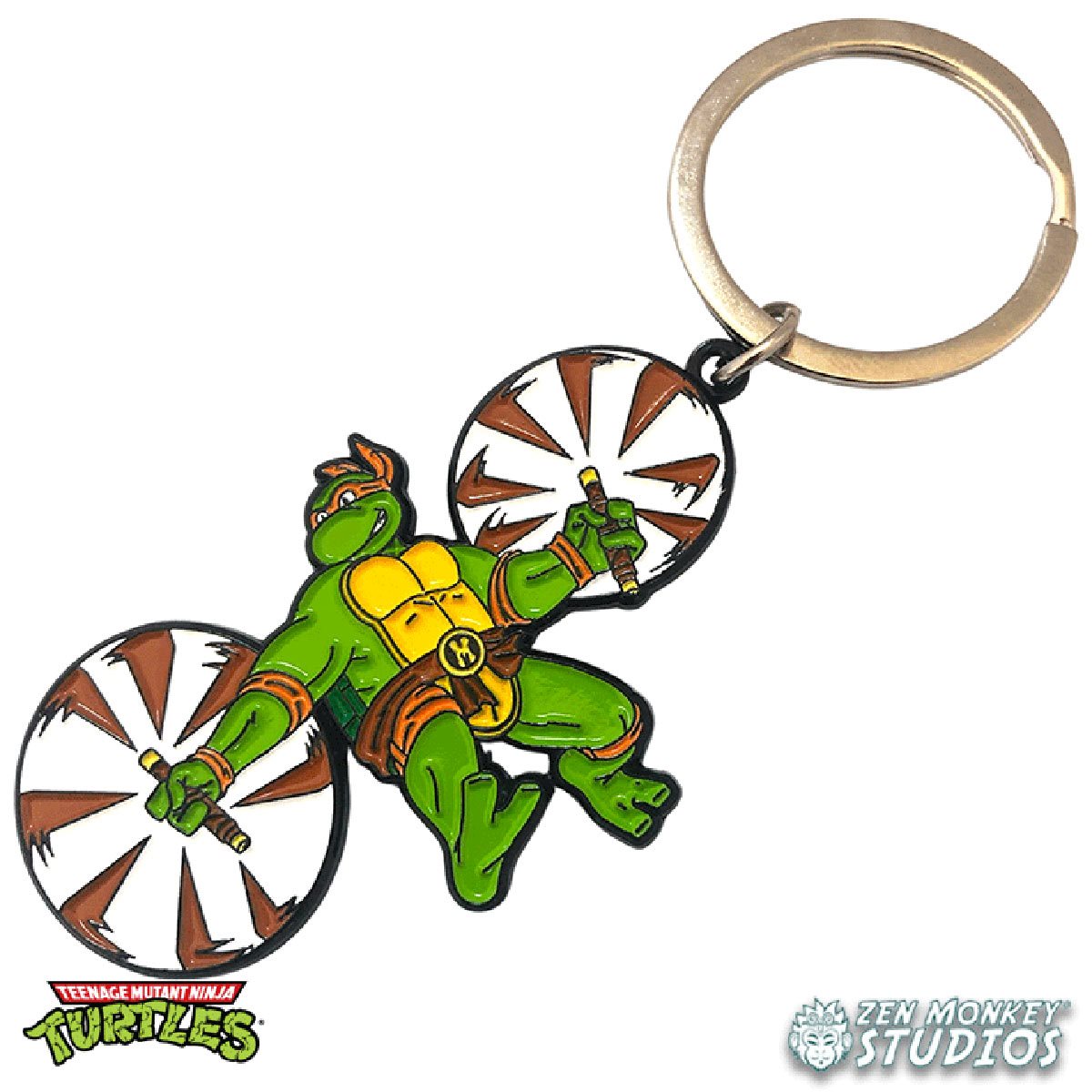 Michelangelo Minifigure Teenage Mutant Ninja Turtle TMNT Keychain Clip Custom 