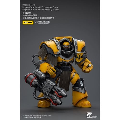 Joy Toy Warhammer 40,000 Imperial Fists Legion Cataphractii Terminator Squad with Heavy Flamer 1:18