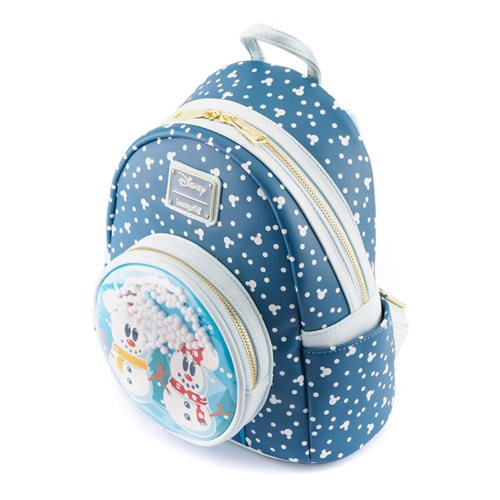 Disney Snowman Mickey and Minnie Mouse Snow Globe Mini-Backpack