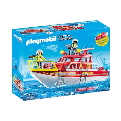 Playmobil 70147 Fire Brigade Fire Rescue Boat
