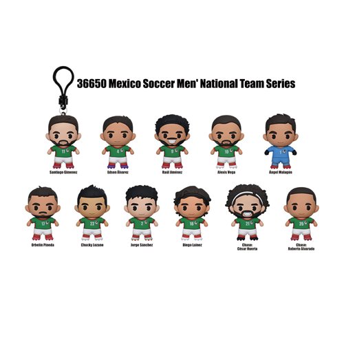 Mexico Soccer Men's National Team 3D Foam Bag Clip Display Case of 24