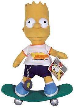 Kelly Toy The Simpsons Bart on Skateboard HOP Hopper Ball 