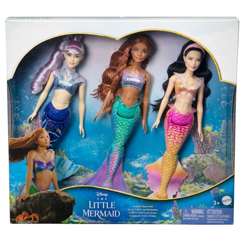 Disney The Little Mermaid Ariel and Sisters Doll 3-Pack