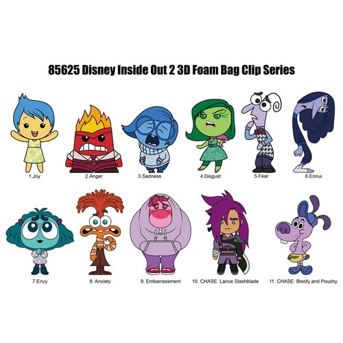 Inside Out Series 2 3D Foam Bag Clip Display Case of 24