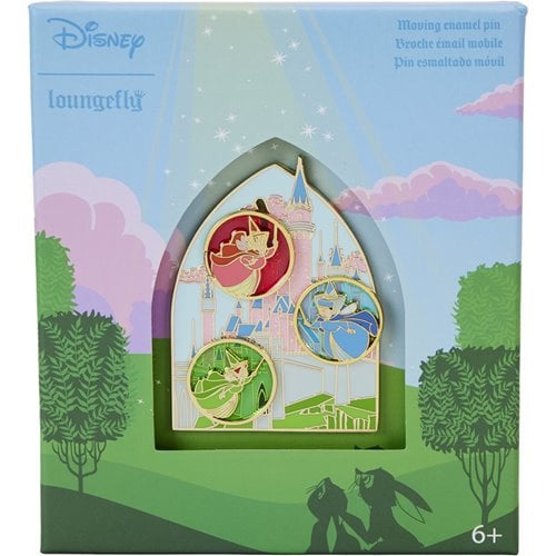 Sleeping Beauty Stained Glass Castle 3-Inch Pin