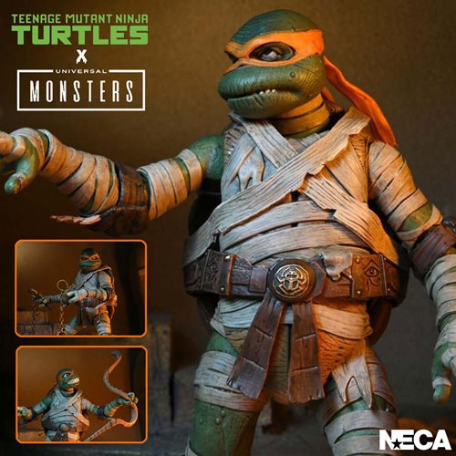 Universal Monsters x Teenage Mutant Ninja Turtles Ultimate Michelangelo as The Mummy 7-Inch Scale Action Figure
