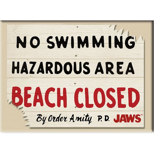 Jaws Beach Closed Flat Magnet