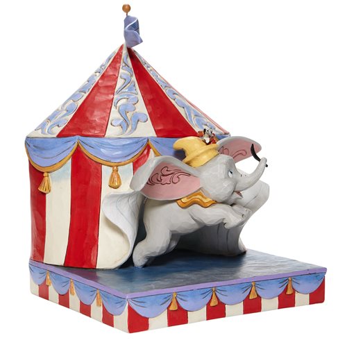 Disney Traditions Dumbo Flying out of Tent Scene Over the Big Top by Jim Shore Statue