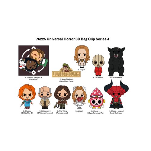 Universal Horror Series 4 3D Foam Bag Clip Display Case of 24