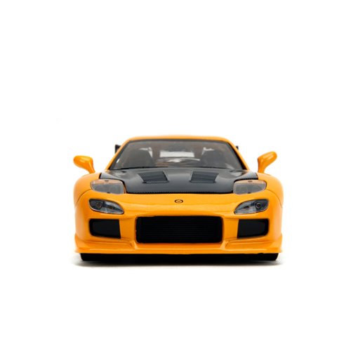 JDM Tuners 1993 Mazda RX-7 FD HKS Yellow Orange 1:24 Scale Die-Cast Metal Vehicle