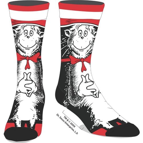 Dr. Seuss Cat in the Hat 360 Character Crew Socks