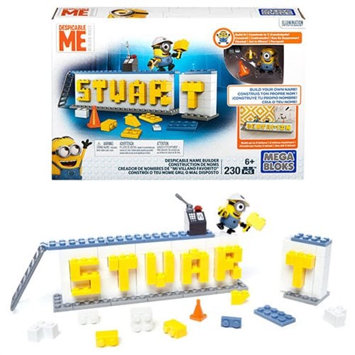 Mega Bloks Despicable Me Name Builder Minions Stuart New 