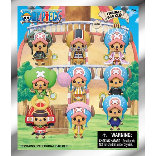 One Piece Chopper Series 8 3D Foam Bag Clip Random 6-Pack