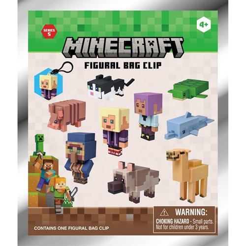 Minecraft Series 5 3D Foam Bag Clip Display Case of 24