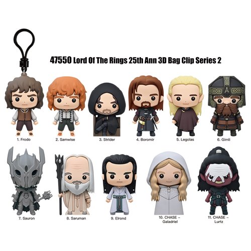 The Lord of the Rings Series 2 3D Foam Bag Clip Random 6-Pack