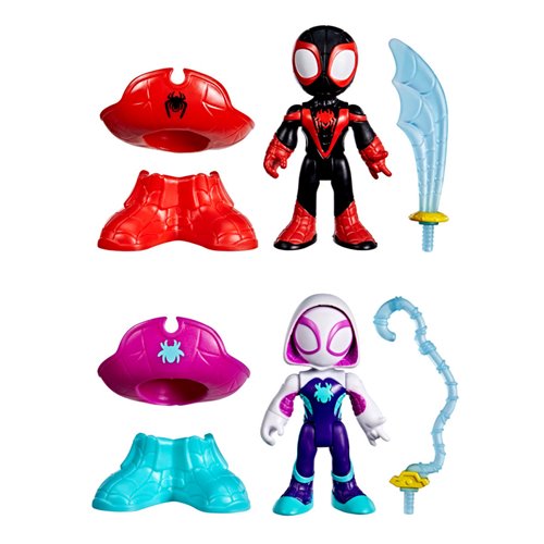 Spidey and his Amazing Friends Water-Webs Pirate Miles Spin Morales & Pirate Ghost-Spider Action Fig