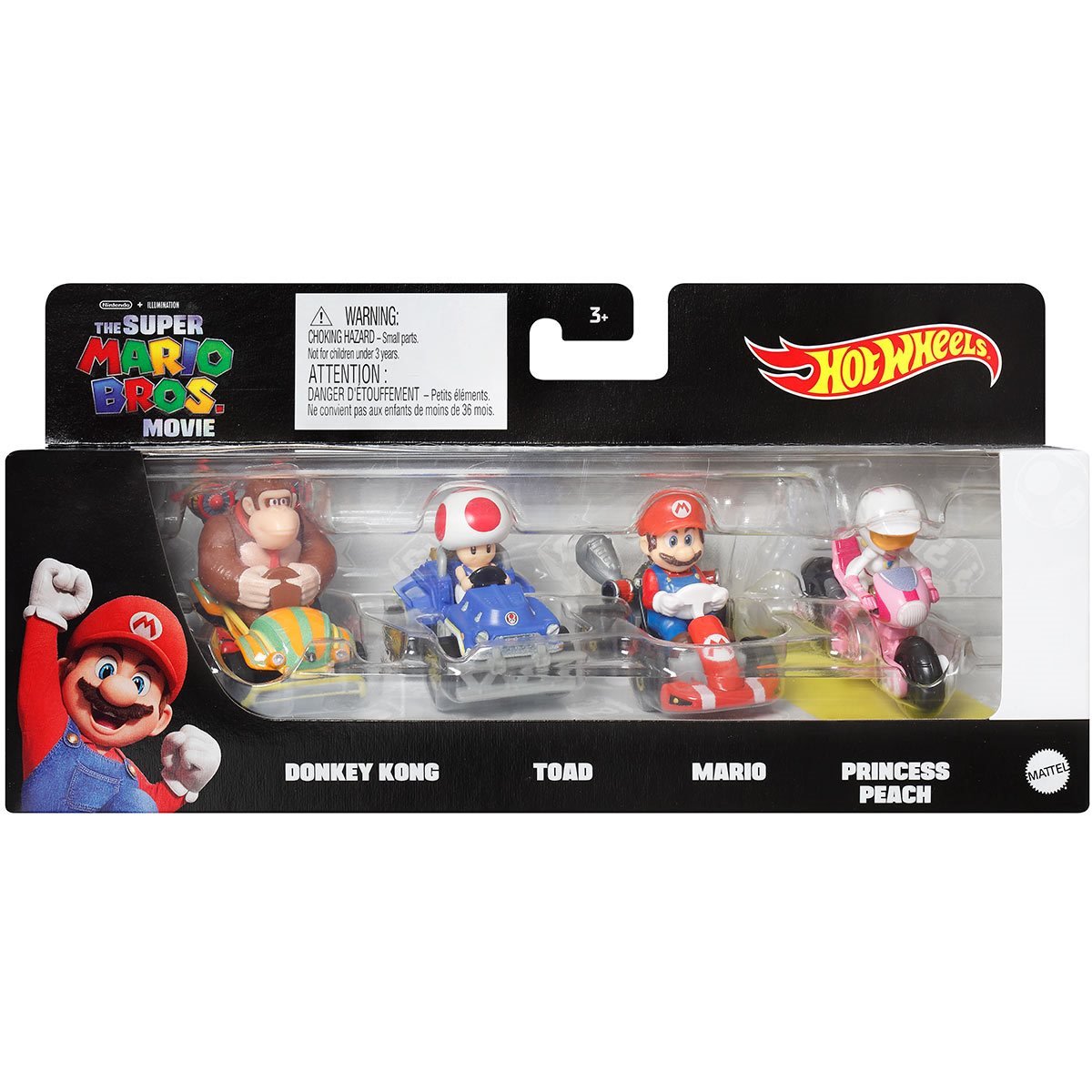 Hot Wheels Mario Kart Vehicle 4-Pack, Set of 4 Fan-Favorite Characters  Includes 1 Exclusive Model, Collectible Gift for Kids & Fans Ages 3 Years  Old 